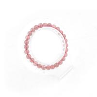 Quartz Bracelets, Strawberry Quartz, Unisex, red, 6-7mm Approx 21 cm 