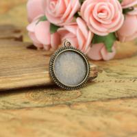 Zinc Alloy Pendant Cabochon Setting, antique bronze color, 20mm 