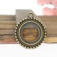 Zinc Alloy Pendant Cabochon Setting, antique bronze color, 30mm 