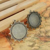 Zinc Alloy Pendant Cabochon Setting, antique bronze color, 38mm 