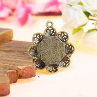 Zinc Alloy Pendant Cabochon Setting, antique bronze color, 20mm 