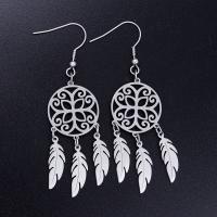 Boucles d'oreilles en acier titane, Attrapeur de rêves, Placage ionique sous vide, pour femme, plus de couleurs à choisir Environ Vendu par sac