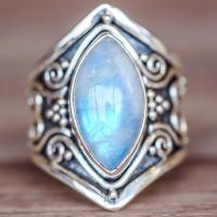 alliage de zinc bague, avec Opaline, Plaqué de couleur d'argent, normes différentes pour le choix & pour femme, blanc, 8mm, Vendu par PC