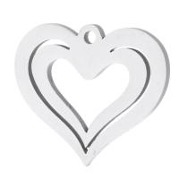 Stainless Steel Heart Pendants, 304 Stainless Steel, fashion jewelry, original color Approx 1mm 