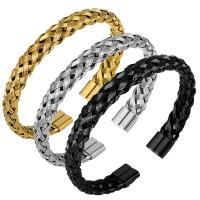 acier inoxydable 316L bracelet manchette, Rond, Placage, bijoux de mode & pour homme, plus de couleurs à choisir, 8mm cm, Vendu par PC