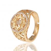 Cubic Zirconia Micro Pave Brass Finger Ring, gold color plated, Adjustable & micro pave cubic zirconia & for woman, 23mm 