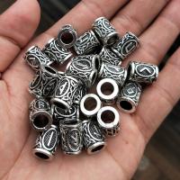 Perles de gros trou en alliage de zinc, pilier, Plaqué de couleur d'argent, modèles différents pour le choix Diamètre inté Environ 6mm Vendu par lot