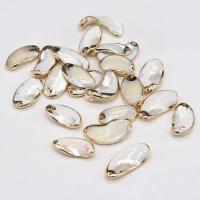 Zinc Alloy Shell Pendants, with Zinc Alloy, white, 10x19- 