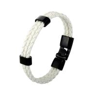 Cuir de vachette couche bracelet, avec alliage de zinc, Rond, Placage, bijoux de mode & longueur différente pour le choix & pour homme, plus de couleurs à choisir, Vendu par PC