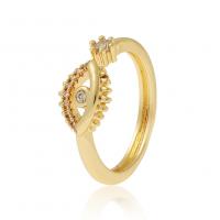 Cubic Zirconia Micro Pave Brass Finger Ring, gold color plated, Adjustable & micro pave cubic zirconia & for woman, 22mm 