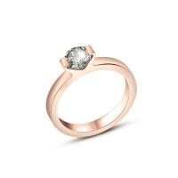 Titanstahl Fingerring, plattiert, Micro pave Zirkonia & für Frau, Roségold, 3mm, verkauft von PC