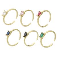 Cubic Zirconia Micro Pave Brass Finger Ring, gold color plated, micro pave cubic zirconia & for woman 4mm, US Ring .5 