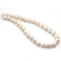 Baroque Cultured Freshwater Pearl Beads, Round, polished, DIY, white, 11-12 Approx 14.96 Inch 