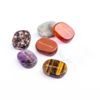 Decoración de semi piedras preciosas, elipse, barniz de secado al horno, diferentes materiales para la opción, más colores para la opción, 20x25mm, Vendido por UD