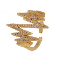 Cubic Zirconia Micro Pave Brass Finger Ring, gold color plated & micro pave cubic zirconia & for woman, 20mm 