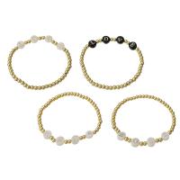 Brass Bracelets, with Plastic, gold color plated & for woman Approx 6.6 Inch 