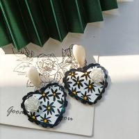 Acrylic Drop Earring, Heart, fashion jewelry & for woman, 60mm 