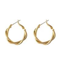 Brass Hoop Earring, gold color plated, fashion jewelry & for woman 