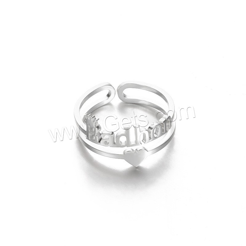 Anillos de Acero Inoxidable, acero inoxidable 304, Recubrimiento iónico al vacío, Cada texto personalizado debe tener menos de 10 letras & Joyería & unisexo, más colores para la opción, 1.8-2cm, Vendido por UD