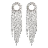 Fashion Fringe Earrings, Zinc Alloy, fashion jewelry & for woman & with rhinestone 