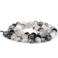 Black Rutilated Quartz Bracelet, Unisex, mixed colors Approx 21 cm 