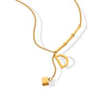 Acier titane collier, acier de titane fermoir homard, pour femme, doré cm, Vendu par PC