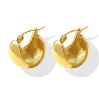 Acier titane boucle d'oreille leverback, titane boucle d'oreille dormeuse, Placage, pour femme, doré, 19mm, Vendu par paire