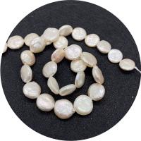 Pièce de culture des perles d'eau douce, perle d'eau douce cultivée, Rond, poli, DIY, blanc, 11-12mm Environ 14.96 pouce, Vendu par brin