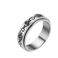 Titan Stahl Fingerring, Titanstahl, geschnitzt, Modeschmuck & unisex & verschiedene Größen vorhanden, Silberfarbe, 6x2mm, verkauft von PC