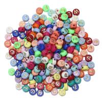 Acrylic Alphabet Beads, plated, DIY, mixed colors 