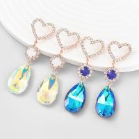 Zinc Alloy Rhinestone Drop Earring, fashion jewelry & for woman & with glass rhinestone & with rhinestone 