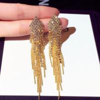 Boucle d'oreille de gland de mode, alliage de zinc, Alliage de zinc puce boucle d'oreille, pour femme & avec strass, plus de couleurs à choisir Vendu par paire