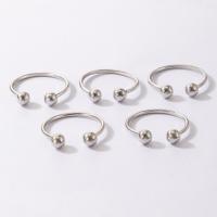 Zinc Alloy Cuff Finger Ring, silver color plated, 5 pieces & fashion jewelry & for woman, 18mm 