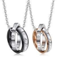 Stainless Steel Jewelry Necklace, 316 Stainless Steel, plated, fashion jewelry & polished & Unisex & with rhinestone 18mm 