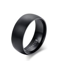 Titan Stahl Fingerring, Titanstahl, Vakuum-Ionen-Beschichtung, Modeschmuck & verschiedene Größen vorhanden & für den Menschen, schwarz, 8mm, verkauft von PC