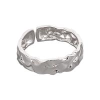 Anillo de Plata Ley, Plata de ley 925, chapado, Ajustable & para mujer & superficie bache, más colores para la opción, 5.1mm, Vendido por UD