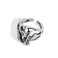 Bague en argent , Argent sterling 925, Placage de couleur platine, Réglable & pour femme, 16.1mm Vendu par PC