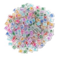 Acrylic Alphabet Beads, DIY & enamel, mixed colors 