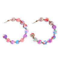 Resin Drop Earring, fashion jewelry & for woman, multi-colored 