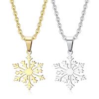 Stainless Steel Jewelry Necklace, 304 Stainless Steel, Snowflake, plated, fashion jewelry & DIY & Unisex 35mm 