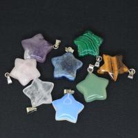 Gemstone Brass Pendants, with Gemstone, Star & Unisex 