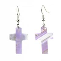 Gemstone Drop Earring, Brass, with Gemstone, Cross & for woman 