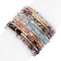 Bracelets de cristal en alliage zinc, laiton, avec Perle en alliage de zinc & cristal, Rond, Placage de couleur d'or, bijoux de mode & styles différents pour le choix & pour femme, plus de couleurs à choisir cm, Vendu par PC