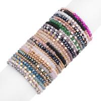 Bracelets de cristal, avec fil élastique & hématite non magnétique & Acrylique, Rond, bijoux de mode & pour femme, plus de couleurs à choisir, 3mm Environ 18 cm, Vendu par PC