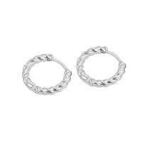 Männer Sterling Silber Hoop Ohrringe, 925er Sterling Silber, Kreisring, plattiert, für Frau, keine, 14.6x2.2x13.1mm, verkauft von Paar