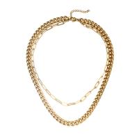 Stainless Steel Chain Necklace, 304 Stainless Steel, with 1.97inch extender chain, Vacuum Plating, Double Layer & fashion jewelry & Unisex Approx 17.72 Inch 