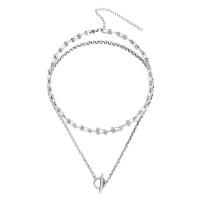 Edelstahl Schmuck Halskette, 304 Edelstahl, mit Verlängerungskettchen von 3.94inch, Vakuumbeschichtung, Modeschmuck & unisex & verschiedene Stile für Wahl, keine, Länge:ca. 15.75 ZollInch, ca. 13.78 ZollInch, verkauft von PC