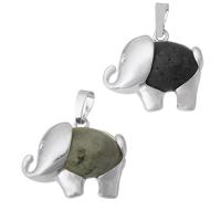 Gemstone Brass Pendants, with Gemstone, Elephant, fashion jewelry & DIY 