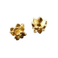 Brass Bead Cap, Flower, plated, DIY 