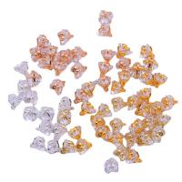 Colgante de Micro Pavé de Zirconía Cúbica, metal, Flor, chapado, Bricolaje & micro arcilla de zirconia cúbica & facetas, más colores para la opción, 8mm, Vendido por UD